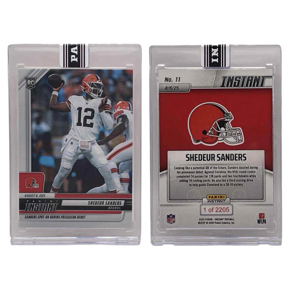 2025 Panini Instant NFL #11 Shedeur Sanders Debut Browns Rookie Card (RC) - Picture 3 of 3